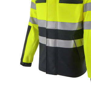High Quality ANSI Class 1 Waterproof Hooded <b>Canvas</b> Quilted <b>Jacket</b> <b>for</b> <b>Men's</b> Construction Use Reflective & Customized - Product Image 5