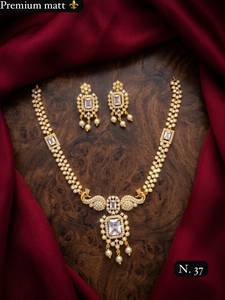 Fancy Collection High Quality Gold Plated Kundan Pearl <b>Necklace</b> Earring Set Latest Designed Women's Wedding Jewelry Classic - Product Image 4