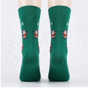 Chaussettes de Noël North Approach Santa Crew en coton vert respirant pour adultes, chaussettes décontractées d'hiver - Product Image 2