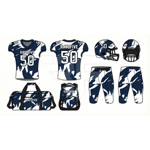 Uniforme de Fútbol Americano de Alta Calidad al Mejor Precio, Logotipo Personalizado Impreso, Transpirable, Antibacterial, de Secado Rápido, Manga Corta, 100% - Product Image 3