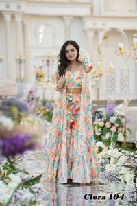 Vestido de fiesta elegante con estampado digital en tela de seda Taby, diseño indio, estilo Bollywood, informal, último modelo. - Product Image 4