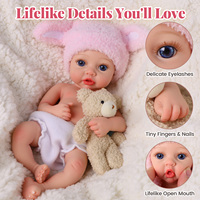 Poupée Reborn Fille Babeside Dolly 12 Pouces en Silicone Intégral, Combinaison Rose en Peluche, Fournisseur de Poupées Réalistes