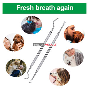 Dog Dental <b>Tools</b> Pet <b>Tooth</b> Scaler 4pcs Manual Stainless Steel Double Headed Ergonomic <b>Teeth</b> <b>Cleaning</b> <b>Tool</b> Tartar Plaque Remover - Product Image 5
