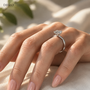 Anillo de Compromiso de Plata de Ley 925 para Mujer, Corte Brillante Redondo, Banda Trenzada, Anillo de Propuesta Clásico con Moissanita - Product Image 2