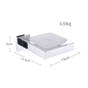 Portasapone Quadrato in Acciaio Inox 304 Antiruggine Lucidato Brillante Rimovibile Argento Accessori Bagno per Uso Domestico - Product Image 1