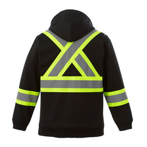 Men's Winter Reflective High Visible Jacket Hooded Jacket Construction Workwear Safety Jacket With Waterproof Zipper Pockets - Product Image 3