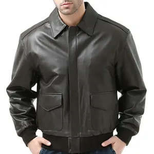 Custom Design Leather Jacket Color <b>Men</b> Leather Jacket Street Wear Fashion With Zipper Hot Selling Product Winter jacket for <b>men</b> - Product Image 3