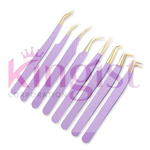 Ensemble de pinces à extensions de cils en acier inoxydable personnalisées avec étiquette privée, pointe pointue, prise diamantée à 90 degrés - Product Image 4
