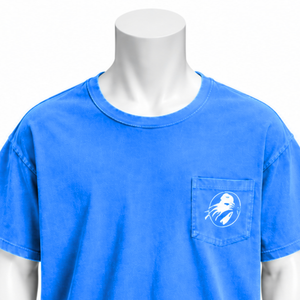 Royal Blue Weathered <b>Pocket</b> Tee Vintage Cotton Short Sleeve T <b>Shirt</b> Oversized Fit Front Chest <b>Pocket</b> Casual Streetwear Summer - Product Image 3
