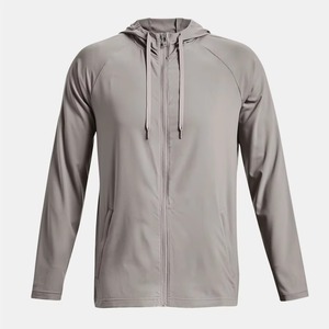 Custom Men's Slim Fit Lightweight Full <b>Zip</b> <b>Hooded</b> Jersey Sports Jacket Quick Dry Training Hoodie OEM ODM Manufacturer - Product Image 3