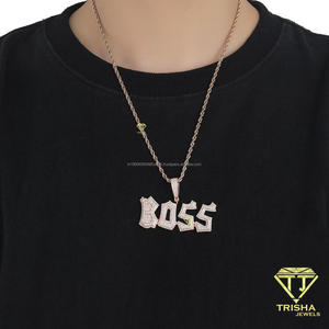 Colgante de Letra Personalizado con Diamante Cultivado en Laboratorio de Primera Calidad, Acabado en Oro Rosa con Piedras Brillantes - Product Image 3