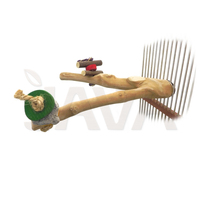 Javawood – Perchoir pour oiseaux en bois de café écologique et durable, modèle C S, en provenance d'Indonésie