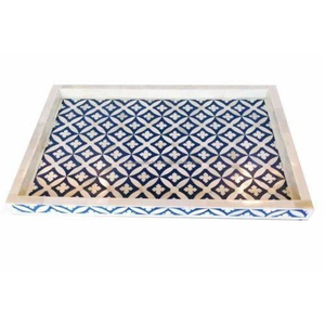 Bandeja de Calidad Premium con Incrustaciones de Hueso, Patrón Ondulado Blanco y Negro, para Servir con Estilo Artístico, Decoración Orgánica, Borde Curvo con Diseño Ondulado - Product Image 5
