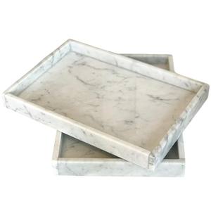 Plateau décoratif rectangulaire en marbre au design élégant, motif unique, plateau de service pour la décoration de la maison et les accessoires de salle de bain, bon prix - Product Image 4