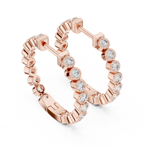 Pendientes de Aro con Diamantes Cultivados en Laboratorio con Engaste de Bisel en Oro, Elegantes Pendientes de Novia para Boda, Joyería de Diamantes de Lujo para Uso Diario - Product Image 5