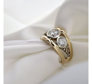 IGI Lab Grown Vintage 14k White Gold Handmade Tension Set Wedding/Engagement Unisex <b>Fine</b> <b>Ring</b> Cut Diamond Anniversary Party Gift - Product Image 3