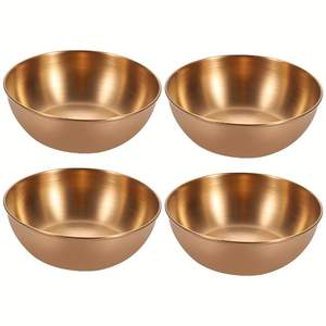 Tazón para Servir de Acero Inoxidable Pulido de Primera Calidad, Apto para Alimentos, Construcción Resistente y Diseño Minimalista Elegante para una Decoración Rústica de la Mesa - Product Image 2