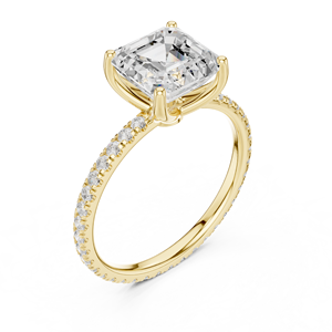 แหวนแต่งงานเพชรทรง Asscher น้ำหนัก 2.5 กะรัต ทองคำแท้ 14k คุณภาพ E VS1 เพชรเพาะเลี้ยงในห้องปฏิบัติการ พร้อมใบรับรอง IGI สำหรับผู้หญิง ขายดี - Product Image 3