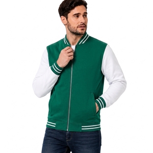 <b>Men's</b> Navy Blue <b>Varsity</b> <b>Jacket</b> Contrast Sleeve Zip Up <b>Bomber</b> Outerwear Casual College Style - Product Image 4