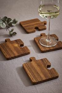 Multiple Design Wabi-Sabi Style Wooden <b>Coasters</b> Flower Bread Shape Handmade Reusable Durable Non-Toxic Decorative Table <b>Coaster</b> - Product Image 4
