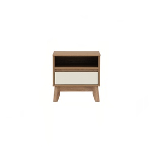 Modern Oak White 1 Drawer Side <b>Table</b> with Malaysian Oak Legs Bedroom Nightstand <b>End</b> <b>Table</b> - Product Image 4