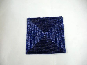 Embroidered Seed Bead Square Coastal <b>Coasters</b> Customized Yours Designs <b>Beaded</b> Multi Colors International Standards Quality 100% - Product Image 5