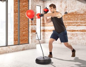 Saco de Boxeo con Soporte, Saco de Boxeo para Adolescentes y Adultos - Altura Ajustable - Saco de Velocidad para Entrenamiento, Equipo de Boxeo, Alivio del Estrés - Product Image 6