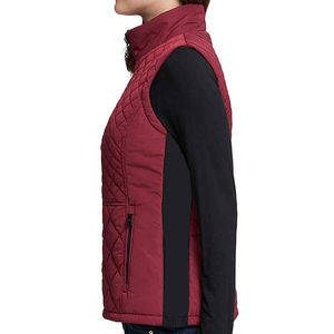 Gilet matelassé d'hiver en toile avec fermeture éclair, vêtement d'extérieur personnalisé sans manches, manteau chaud rembourré pour femmes, golf et équitation - Product Image 3