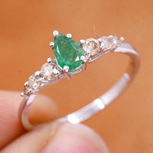 Wholesale Handmade 925 Solid Sterling <b>Silver</b> Engagement <b>Rings</b> Precious Natural <b>Emerald</b> Diamond Gemstone IGI Certified Weddings - Product Image 3