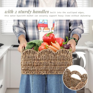 Set of 2 Seagrass <b>Baskets</b> with Shell-shaped Rims Handmade <b>Storage</b> <b>Basket</b> Wholesale eco-friendly Made in Viet Nam - Product Image 6