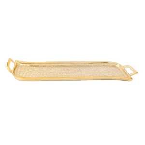 Bandeja Decorativa Ovalada Plateada con Asas de Estrella de Mar Doradas, Diseño Costero, Artesanía Metálica, Pieza Única - Product Image 6