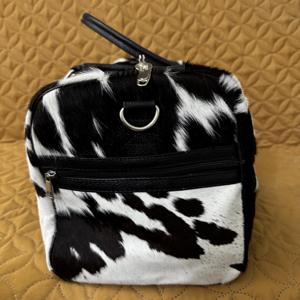Luxury Genuine <b>Leather</b> Hair-On Hide Fashion Travel Duffel <b>Bag</b> Zipper Closure Custom Logo Lightweight 20-35L Capacity LHODB-0061 - Product Image 5