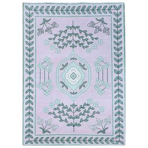 Claudia oushak ชุดพรมพื้นที่สีชมพูและสีเขียวเป็นมิตรกับสิ่งแวดล้อมลายขนสัตว์/ผ้าไหมแบบดั้งเดิมที่ดูหรูหราพร้อมด้านหลังปอกระเจา - Product Image 1