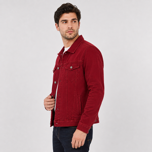 Vestes en jean enduites pour hommes, coton biologique, mode décontractée, logo sur le devant, vestes d'hiver, prix bas, vente en gros - Product Image 3