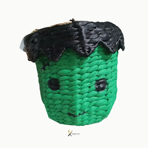 Panier unique en rotin noir fait main en forme d'araignée, panier à bonbons et à pain en forme de citrouille, décoration intérieure et extérieure, cadeaux - Product Image 5