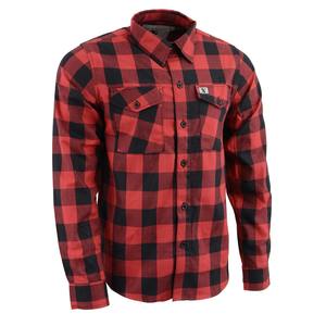Chemise en flanelle à carreaux rouges et noirs de qualité supérieure pour hommes, en coton épais, style bûcheron, boutonnée, pour le travail - Product Image 6