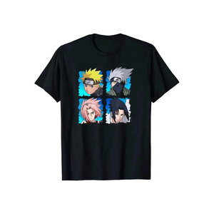 T-shirt décontracté pour homme à manches courtes et col rond, imprimé avec des personnages, bleu clair, coupe classique, en coton tricoté - Product Image 2