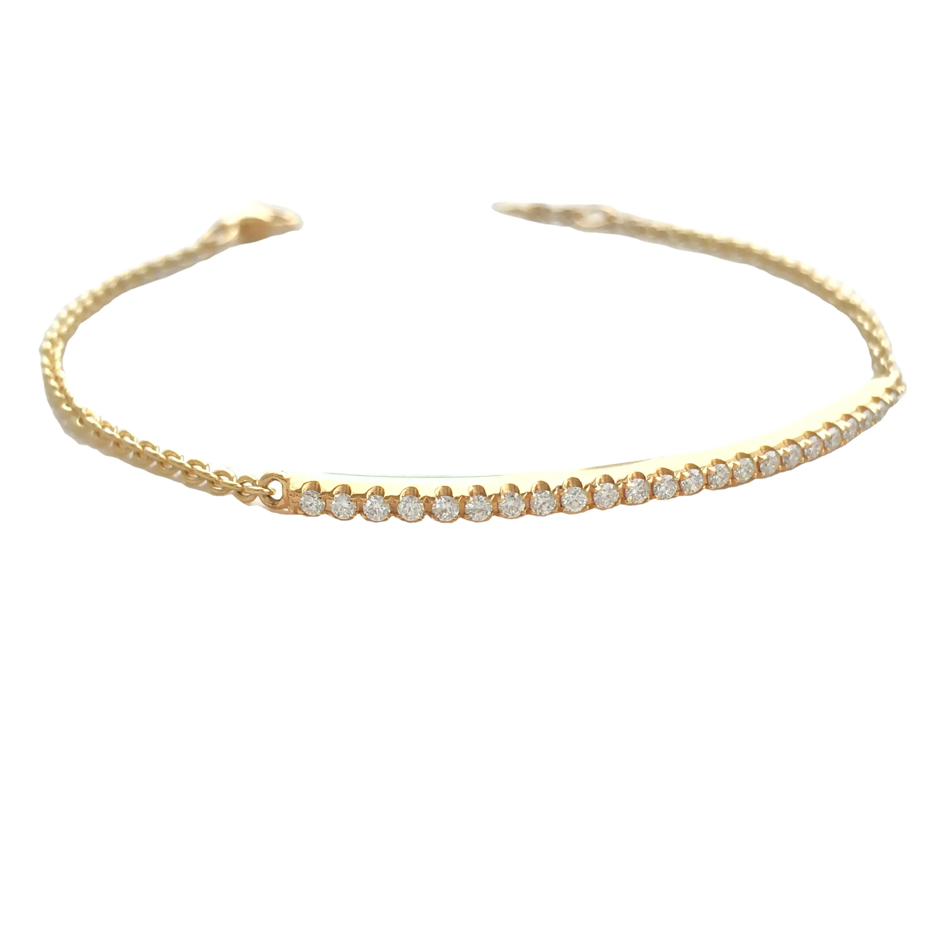 Classic Design 18K Yellow Gold With Claw Setting Real Natural Diamonds High Quality Fine Jewelry Bracelet