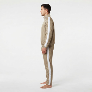 Ensemble de survêtement pour homme 100% nylon, veste coupe-vent à fermeture éclair intégrale, col montant, pantalon de sport, vêtements décontractés légers - Product Image 4