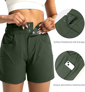 Pantalones cortos de golf de alto rendimiento para mujer, pantalones cortos tipo cargo elásticos con bolsillos con cremallera, pantalones cortos ligeros de secado rápido - Product Image 3