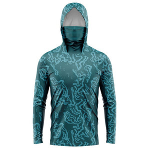 Camisetas de Pesca de Manga Larga con Protección UV, Camisetas de Pesca UPF Personalizadas para Hombre con Capucha y Protector de Cuello - Product Image 5