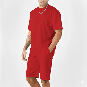 Conjunto de Camisa y Pantalones Cortos para Hombre de Alta Calidad, 100% Algodón, Ligero, de Secado Rápido, Impresión de Logotipo Personalizado, Servicio OEM - Product Image 1