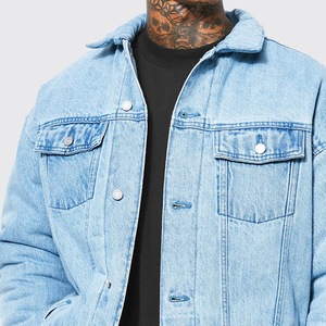 Best Design Warm <b>Quilted</b> Denim Bomber <b>Jacket</b> with Stand Collar Patchwork <b>Pattern</b> Hooded in Unique Style - Product Image 4