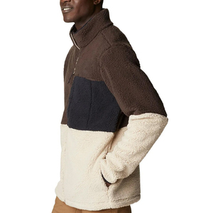Men's Solid <b>Fleece</b> <b>Jacket</b> Front Zipper Cotton <b>Lined</b> Breathable Casual Winter Wear Standard Regular Fit with Pockets - Product Image 1