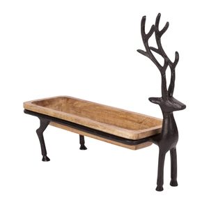 Nouvelle conception en forme de renne avec base en bois, ornement en métal aluminium plaqué pour la décoration et les cadeaux - Product Image 6