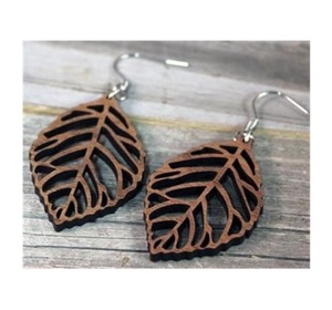 Pendientes de madera con diseño de gota de agua hawaianos de moda 2026, diseño hueco, pendientes económicos para mujer al por mayor - Product Image 3