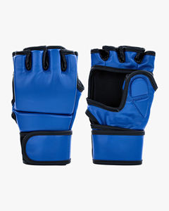 Guantes de MMA de Cuero Azul para Adultos, Guantes de Boxeo de Entrenamiento con Correa de Muñeca Ajustable, Antideslizantes, Equipo de Artes Marciales - Product Image 3