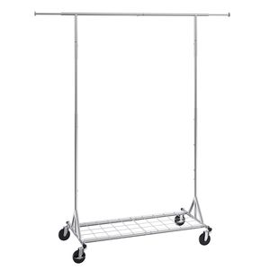 Porte-vêtements commercial robuste roues 450 lb capacité de charge hauteur réglable longueur extensible pour le fond de suspension de vêtement - Product Image 1