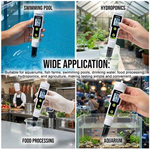 Stylo numérique 2-en-1 pour la mesure de la salinité et de la température, 0-199,9 ppt, haute gamme, avec ATC pour l'eau de mer, l'aquaculture et les tests marins - Product Image 4