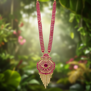 Conjunto de Joyería Fina con Circonitas y Rubíes CZ - Collar Largo de Diseño - Product Image 3